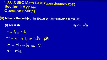 CSEC CXC Maths Past Paper 2 Ques 4a Jan 2013 Exam (Answers)_ by Will EduTech