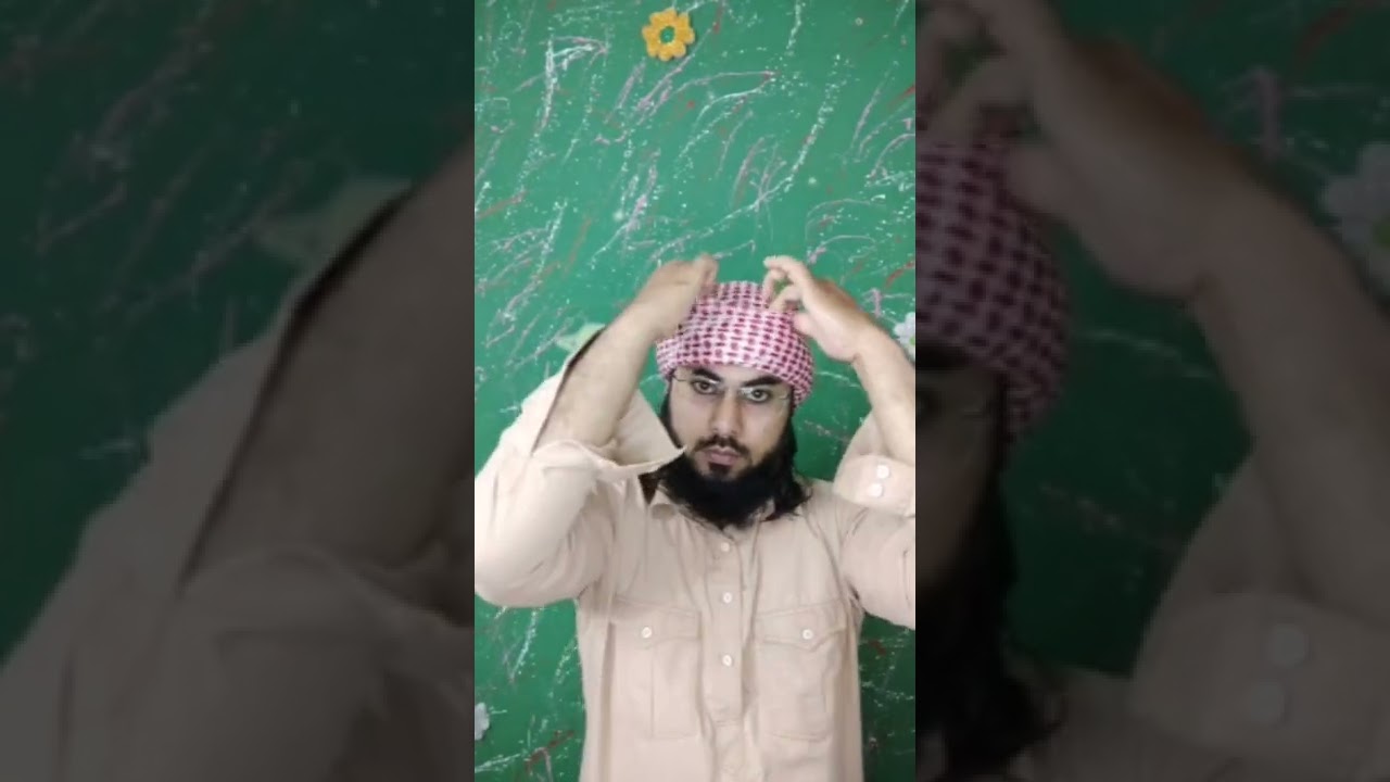 how to tie headscarf | Arabic man style head scarf | rumaal on head ...