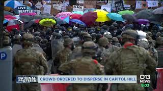 Police disperse crowd of George Floyd protesters in Seattle
