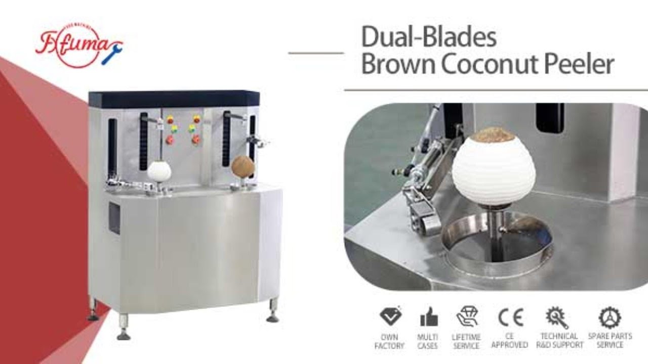 Dual-Blades Brown Coconut Peeler Machine 500-600KG/H - FXFM MACHINE