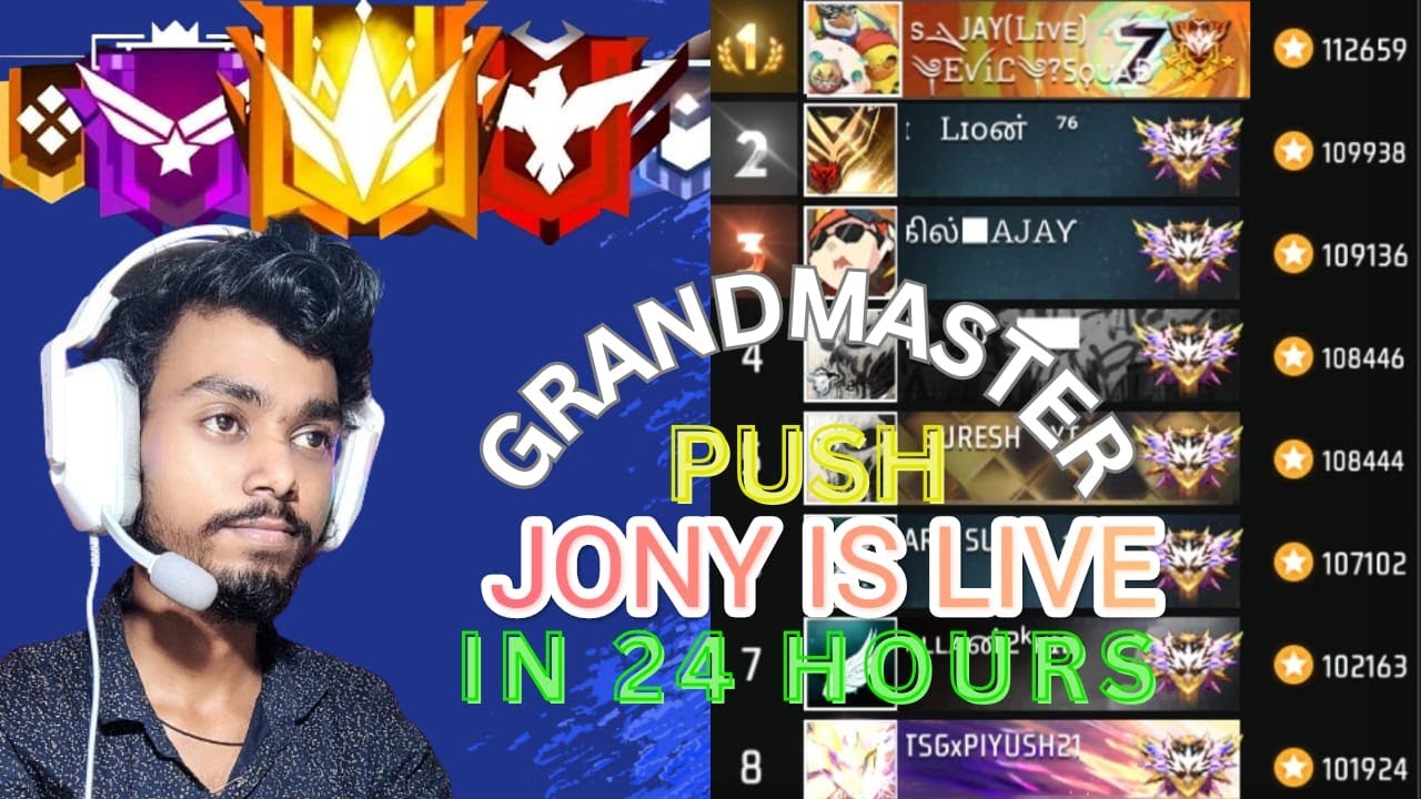JONY IS LIVE NEW SEASON BR RANK GRANDMASTER PUSH TOP 1 #gyangaming # ...