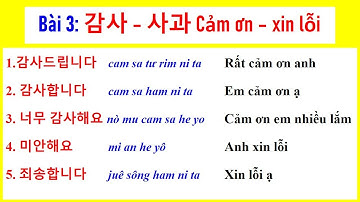 [Bài 3: CẢM ƠN - XIN LỖI | 감사 – 사과 ] | TIẾNG HÀN GIAO TIẾP CƠ BẢN