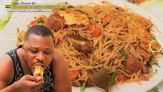 Popular Ghanaian Street Food - The Easiest / Tastiest Jollof Spaghetti Recipe ||  - Noodles