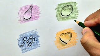 very easy 3d drawing drop on paper