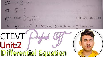 Differential Equation | Lecture:3 | Unit:2 | Engineering Math III | Book Page no 30 | Prashant YT |