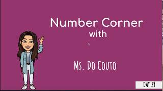 Day 29 Number Corner