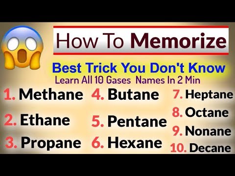 Best Trick To Memorize 10 Gases Names Methane, Ethane, Propane etc