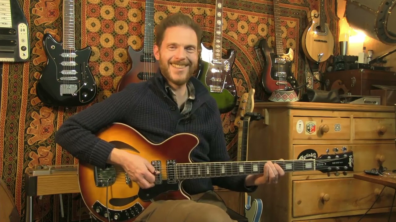 Vintage REVO Series 'Custom Supreme' Baritone VI Semi-Acoustic