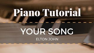 Your Song - Elton John - Advanced Piano Tutorial - your song written by the hands of god