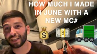 HOW MUCH I MADE IN JUNE AS A FLATBED OWNER OPERATOR WITH A NEW MC# #owneroperator  #flatbedtrucking