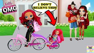 New Bicycle - LOL Family OMG Dolls Back to School Morning Routine Barbie Doll Dreamhouse Adventure!