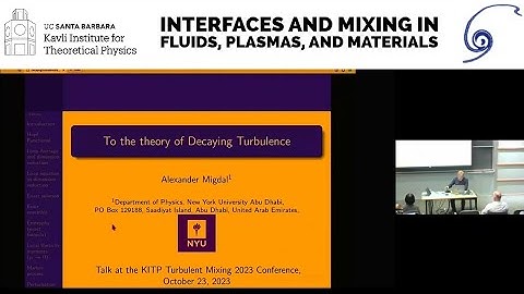 Exact solution of decaying turbulence  ▸  Alexander Migdal (NYU)