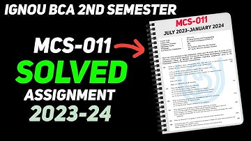 MCS-011 Solved Assignment 2023-24 (July-January) || IGNOU BCA 2nd Semester