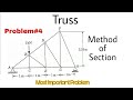 7. Truss | Problem#4 | Method of Section | Complete Concept | Most Important Problem