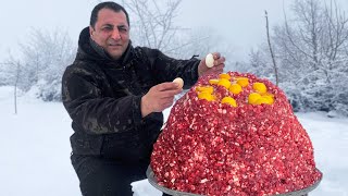 Huge Turkish Pizza with Meat I Want To Eat Right From The Oven