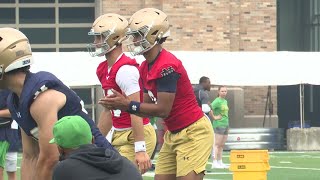 Notre Dame kicks off fall camp: QB battle between CJ Carr and Kenny Minchey