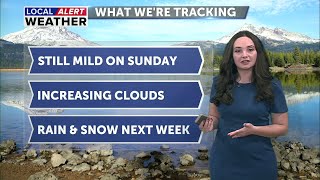 Mild temperatures on Sunday, increasing clouds