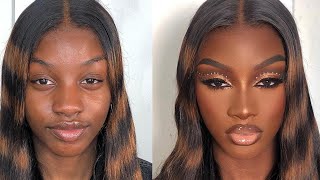Neutral exotic glam X step by step how to do eyeshadow  #darkskinmakeup #makeuptutorial