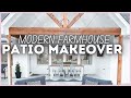 NEW HOUSE PATIO MAKEOVER 🏡 | DIY DREAM PATIO MAKEOVER ON A BUDGET | MODERN FARMHOUSE PATIO MAKEOVER