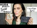 HUDA BEAUTY GOLD OBSESSIONS: SWATCHES ET MAKE UP (+ ANA LUISA BIJOUX)