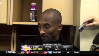 01 23 2013   Lakers vs  Grizzlies   Kobe Bryant Postgame Interview