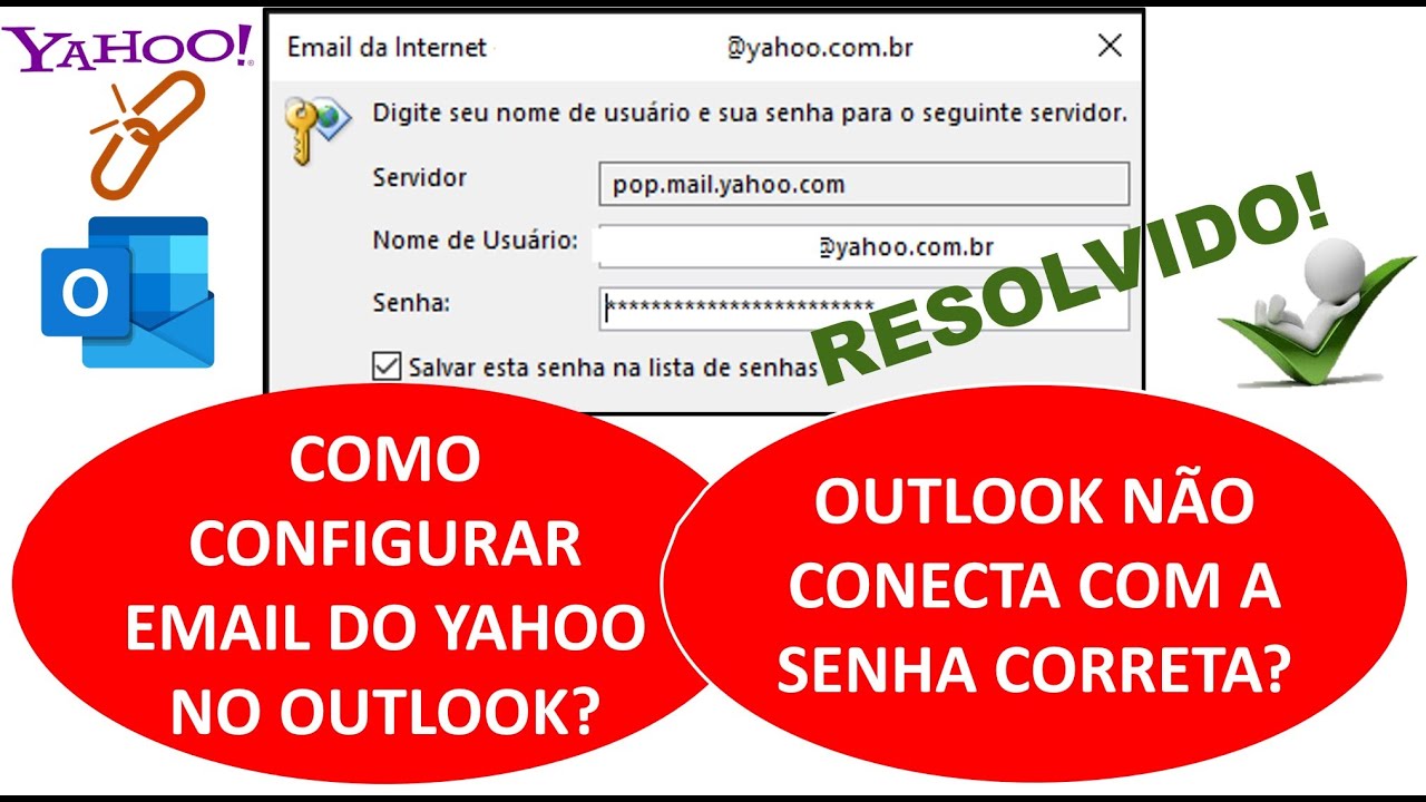 Não é possível adicionar um Yahoo! conta de email para o Outlook