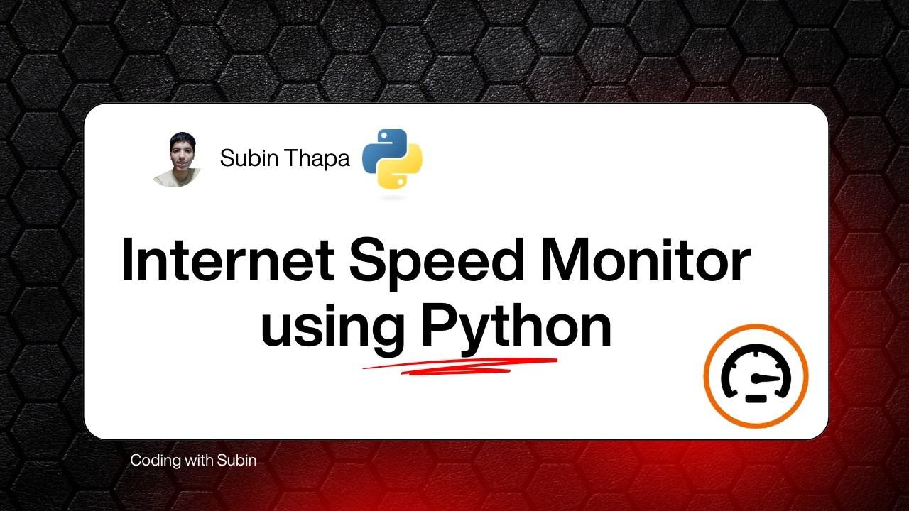 How to Build an Internet Speed Checker in Python - YouTube