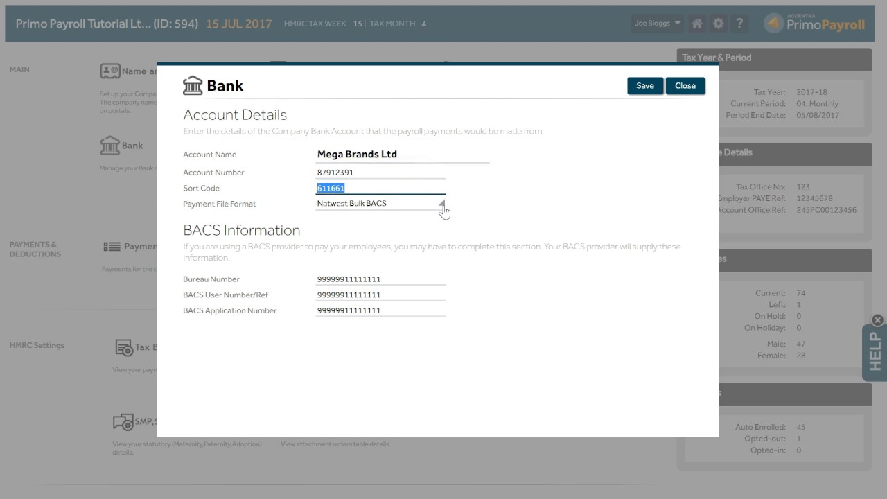 Primo Payroll Bank Account & Payment Settings (3 of 15) YouTube