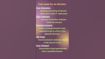 Test cases for an elevator System || Selenium Java