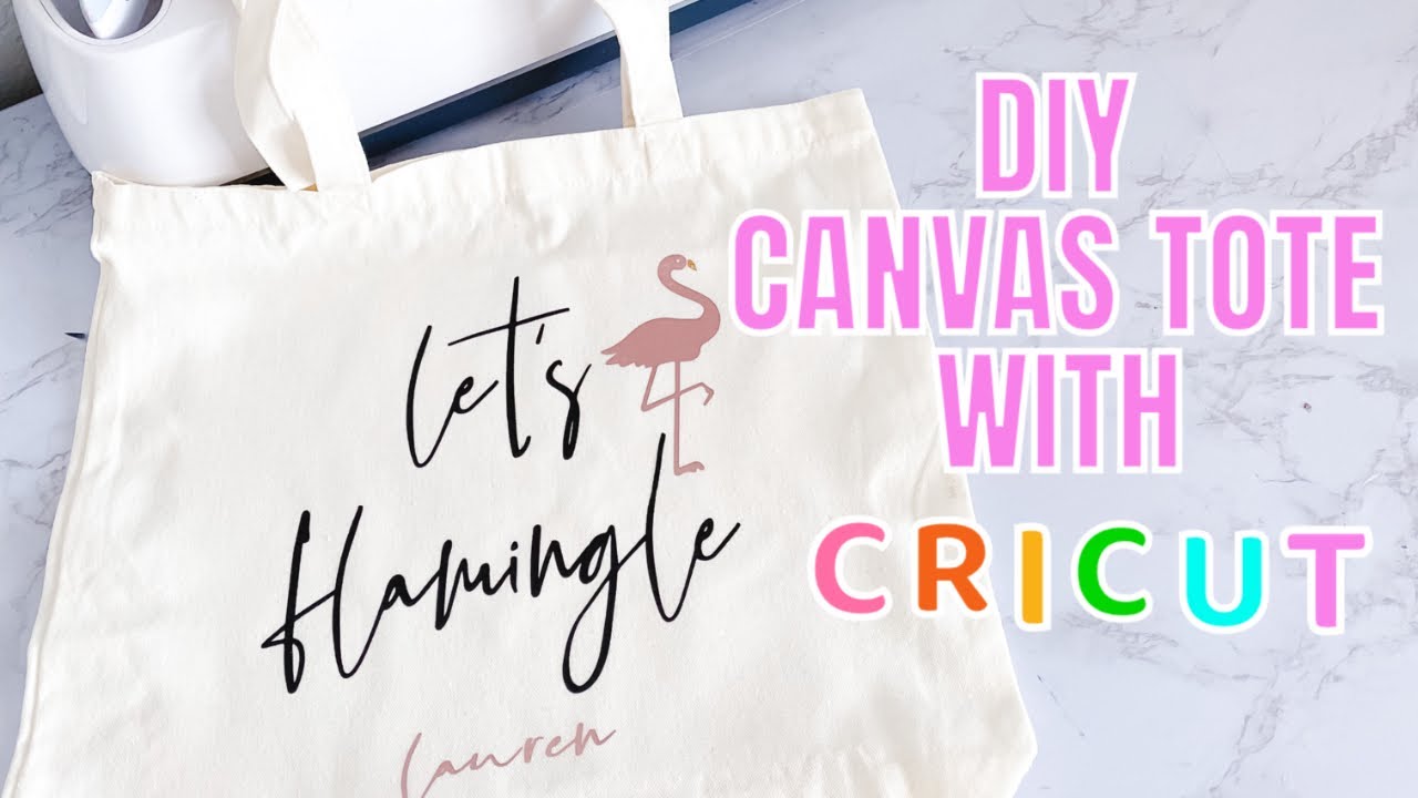 HOW TO MAKE EASY DIY CANVAS TOTE BAG with HTV IRON ON & CRICUT! 