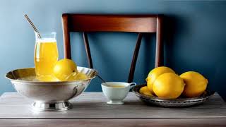 silver shine of retro furniture and boiling bowl of dried freeze lemon cola