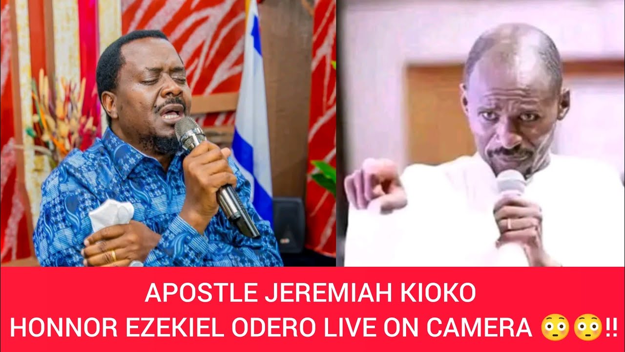 APOSTLE JEREMIAH KIOKO HONORING PASTOR EZEKIEL ODERO IN FRONT OF HIS CHURCH FOLLOWERS