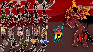 Download Lagu 300+ Black stickman army vs x1 Giant lava Pummeler🔥 epic battle ||Stickwarlegacy MP3