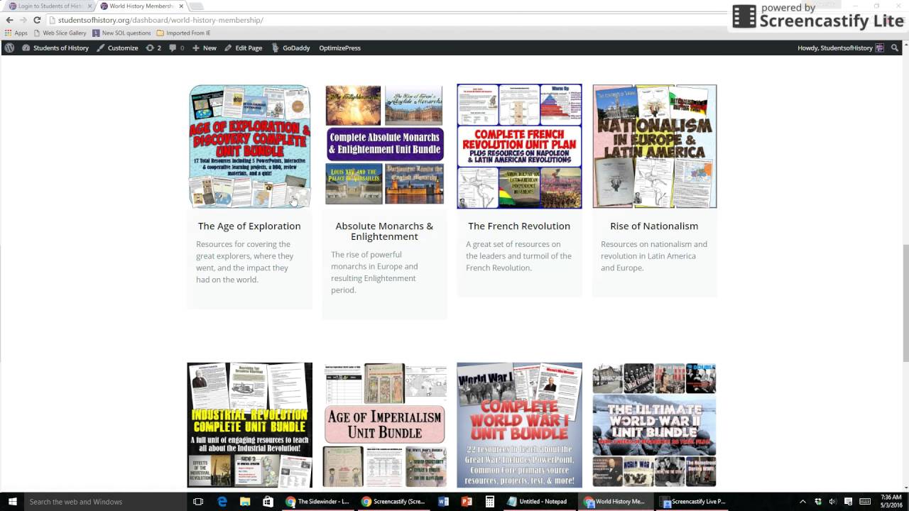 Preview of StudentsofHistory.org World and US History Curriculum