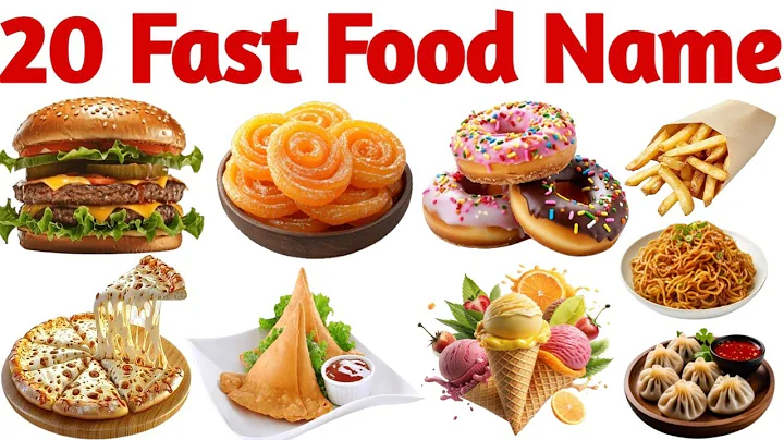 20 Fast Food Names for Kids | English Vocabulary Learning Video for Toddlers and Preschoolers |