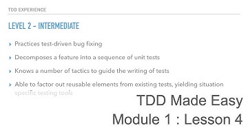 Module 1. Lesson 4.  TDD Skills & Experience