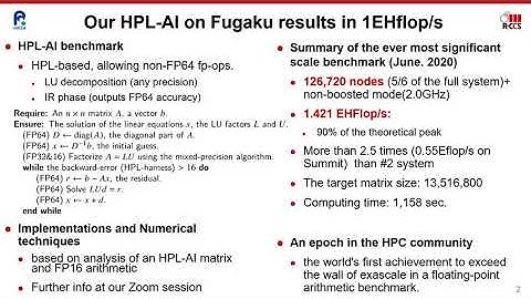 Prompt report on Exa-scale HPL-AI benchmark