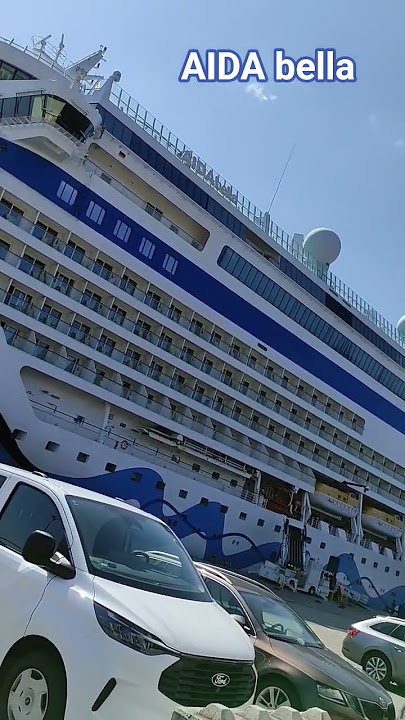 It is AIDA bella cruise ship at the port of Kiel #ship #cruise #cruiseship #aida #shorts