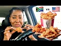 SOUTH AFRICAN KFC vs AMERICAN KFC | Mukbang| Police