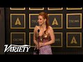 Jessica Chastain Best Actress Full Backstage Oscars Speech for 'The Eyes of Tammy Faye'