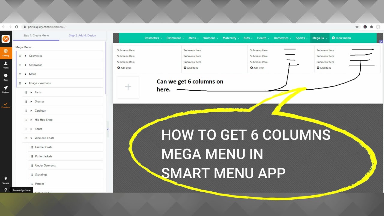 How to get 6 columns Mega Menu in Smart Menu App - YouTube