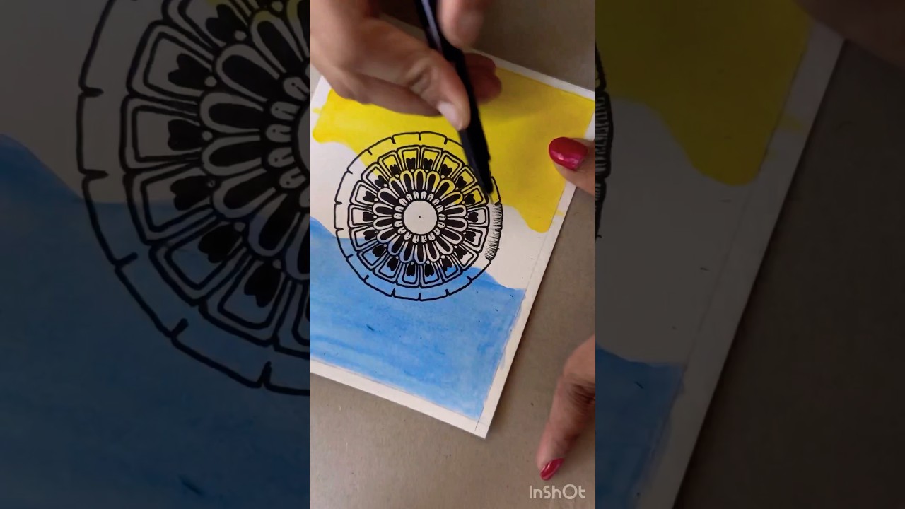 How to draw mandala |water color background | for beginners 