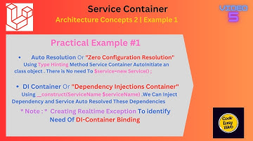 Laravel Service Container Example 1 | Auto Resolution | #4 | Architecture Concepts | 3