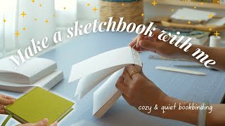 Make a sketchbook with me ✦ cozy satisfying bookbinding process, no music, asmr