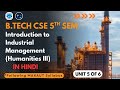 Introduction to Industrial Management (Humanities III) Unit-5 VA & CC Makaut | B.Tech | CSE 5th Sem
