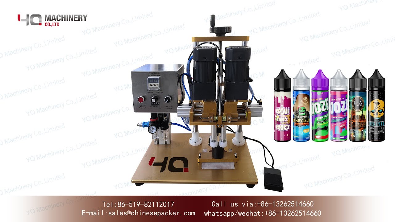 Desktop capping machine for 10-120ml chubby gorilla|YQ machienry E juice bottle cap tightener