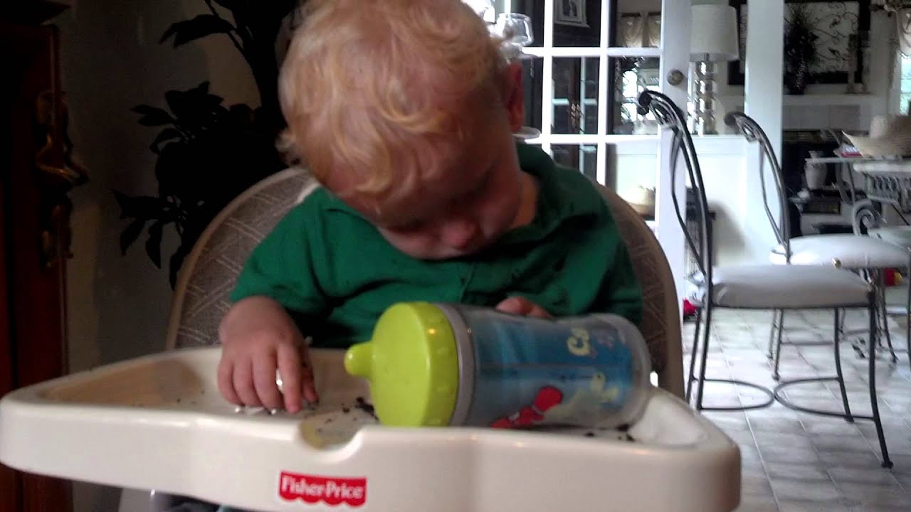 Sleepy baby eating cake YouTube