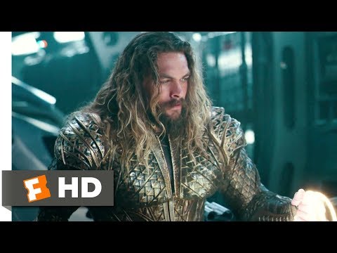 Still: Aquaman sits on the Lasso of Truth — Justice League