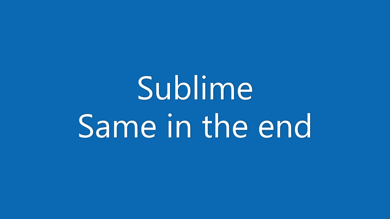 Sublime - Same in the end (Drum Cover)
