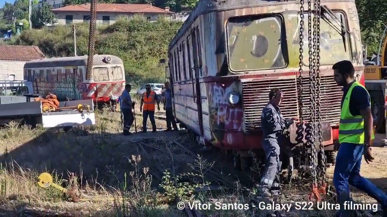 Resgate das automotoras Nohab de via métrica na estação de Livração - 26 de Julho de 2022